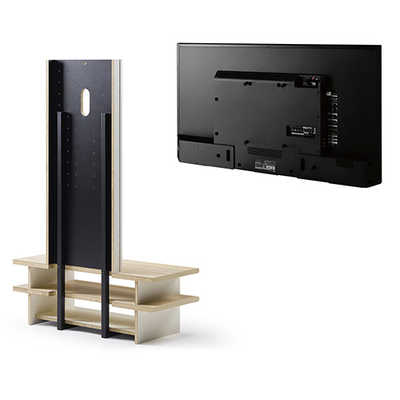 朝日木材 40～55V型対応 壁寄せラック ナチュラル木目 AS-WSH800-NA の