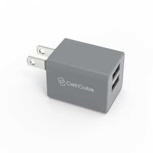 ファンマックスジャパン Cell Cube (セルキューブ)折り畳み式プラグAC充電器(12W)USB-Aポート×2 墨 (2ポート) CC-AC02-CB