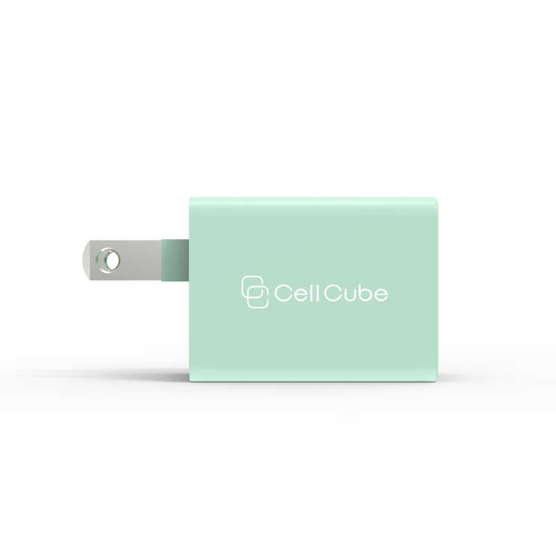 ファンマックスジャパン ファンマックスジャパン Cell Cube (セルキューブ)折り畳み式プラグAC充電器(12W)USB-Aポート×2 白群 ライトグリーン (2ポート) CC-AC02-LG CC-AC02-LG