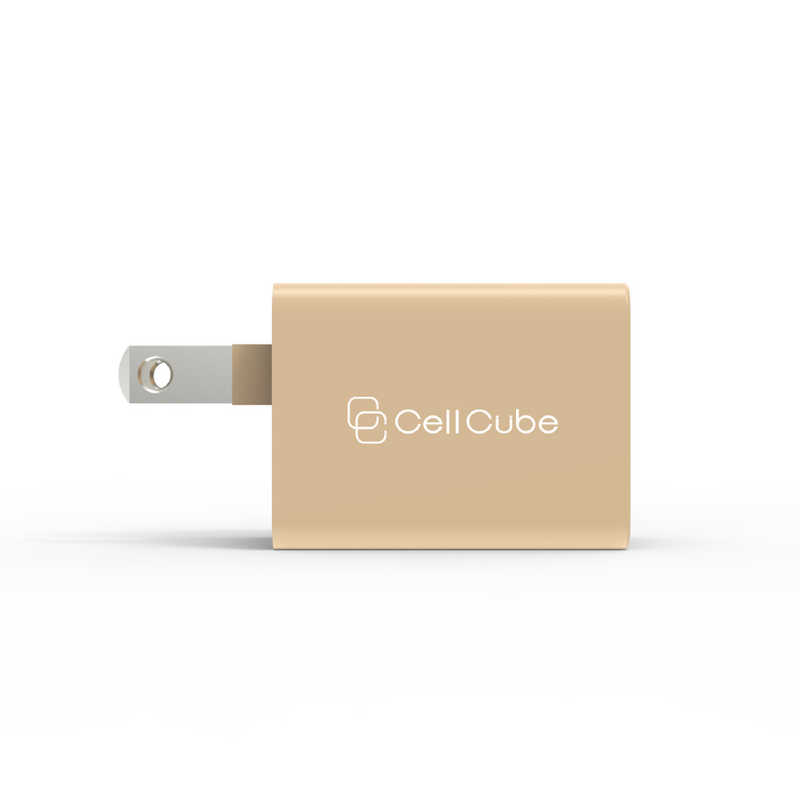 ファンマックスジャパン ファンマックスジャパン Cell Cube (セルキューブ)折り畳み式プラグAC充電器(12W)USB-Aポート×2 洗柿 ライトブラウン (2ポート) CC-AC02-LO CC-AC02-LO