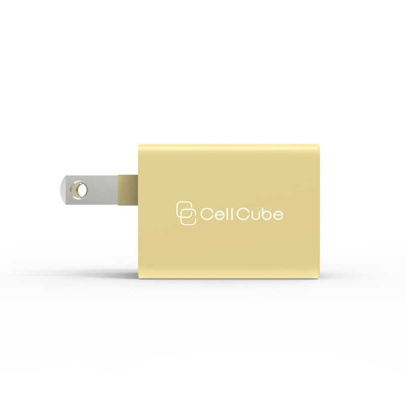 ファンマックスジャパン ファンマックスジャパン Cell Cube (セルキューブ)折り畳み式プラグAC充電器(12W)USB-Aポート×2 支子 ライトイエロー (2ポート) CC-AC02-LY CC-AC02-LY