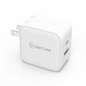 ファンマックスジャパン Cell Cube 2ポートUSB-C Fast Charger （PD20w+12w）CCAC07WH Cell Cube (セルキューブ) ホワイト CC-AC07