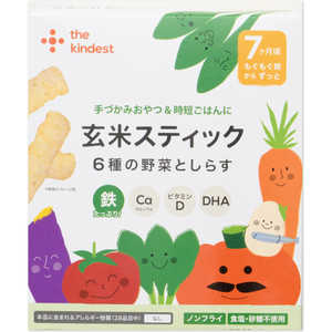 MIL the kindest(カインデスト)玄米スティック 6種の野菜としらす12g(6g×2袋)〔対象月齢7か月?〕 MIL the kindest(カインデスト)玄米スティック 6種の野菜としらす12g(6g×2袋)〔対象月齢7か月?〕