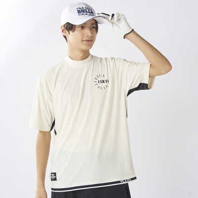 FILA GOLF モックネック 半袖シャツ ホワイト/ブラック フィラゴルフ モックネック半袖シャツ FILA GOLF ［メンズ