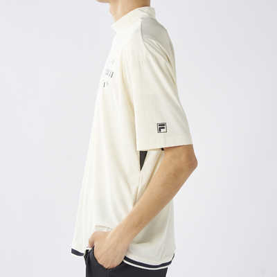 FILA GOLF モックネック 半袖シャツ ホワイト/ブラック FILA GOLF フィラゴルフ 半袖 モックネックシャツ レディース