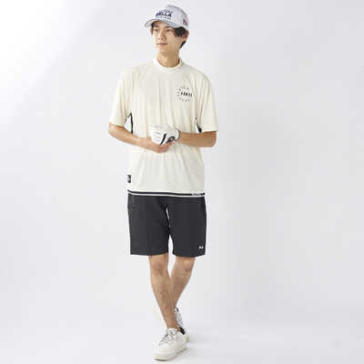 FILA GOLF モックネック 半袖シャツ ホワイト/ブラック フィラゴルフ モックネック半袖シャツ FILA GOLF ［メンズ