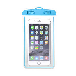 ビーサイレンス 防水スマホバック蓄光タイプ IPX8防水規格 水没防止アイテム ブルー BE-1326-BL