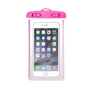 ビーサイレンス 防水スマホバック蓄光タイプ IPX8防水規格 水没防止アイテム ピンク BE-1326-PK
