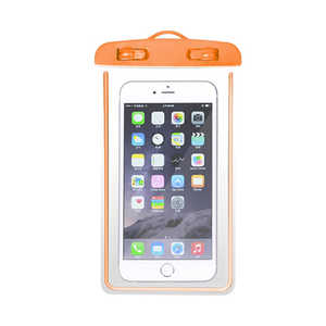 ビーサイレンス 防水スマホバック蓄光タイプ IPX8防水規格 水没防止アイテム オレンジ BE-1326-OR