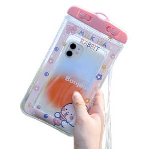 ビーサイレンス 防水スマホバックアニマル IPX3防水規格 ぷにぷにエアバック付 うさぎ2 BE-1327-E