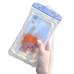 ビーサイレンス 防水スマホバックアニマル IPX3防水規格 ぷにぷにエアバック付 くま1 BE-1327-G