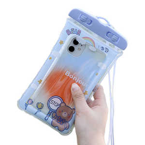 ビーサイレンス 防水スマホバックアニマル IPX3防水規格 ぷにぷにエアバック付 くま2 BE-1327-H