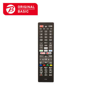 ORIGINALBASIC ネット動画ボタン搭載テレビリモコン ソニーブラビア対応 ［単4電池×2本(別売)］ OBAVR1TVB01SO