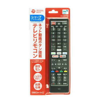 ORIGINALBASIC ネット動画ボタン搭載テレビリモコン シャープ
