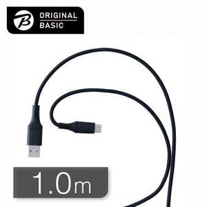 ORIGINALBASIC USB-Ato Type-CP[u 1m VR[f 炩 Rێdl SIAAF ubN OB-UCS2AC100-K