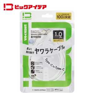 ビックアイデア USB Type-C to Type-C シリコーンケーブル 1.0m ホワイト BIT-UC60S1CC100W