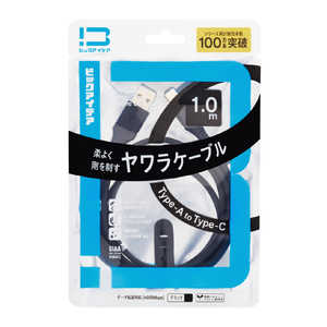 �r�b�N�A�C�f�A USB Type-A to Type-C �V���R�[���P�[�u�� 1.0m �u���b�N BIT-UC60S1AC100K