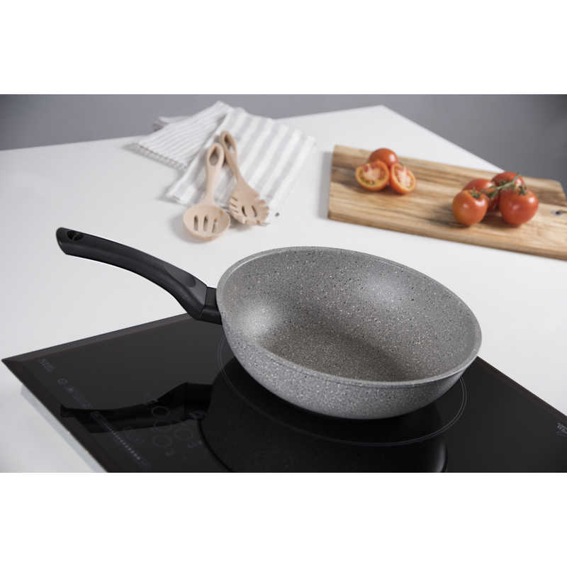 BARAZZONI BARAZZONI シリコンエッジ耐熱ガラス蓋付 IH対応 フライパン 20cm MONOLITICA INDUCTION グレー［IH対応］ 85510602089-SL 85510602089-SL