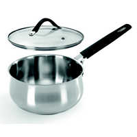 BARAZZONI 耐熱ガラス蓋付 IH対応 ソースパン 16cm 33CARATI ブラック