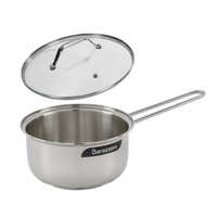 BARAZZONI　耐熱ガラス蓋付 IH対応 ソースパン 16cm 33CARATI ブラック［IH対応］　85511001697-GL BARAZZONI 耐熱ガラス蓋付 IH対応 ソースパン 16cm 33CARATI ブラック