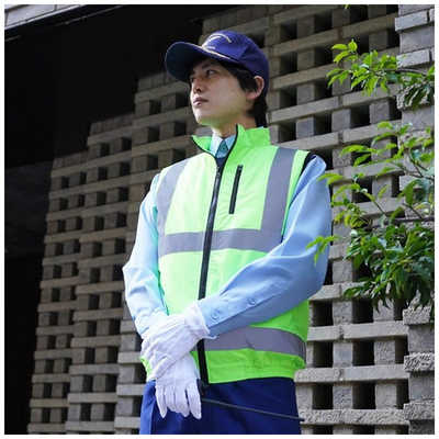 岡潮 保冷剤付、空調安全ベスト 冷感保冷剤付き、高視認性空調