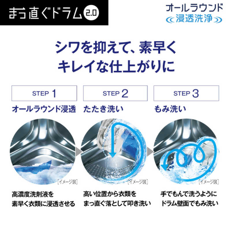 アクア　AQUA アクア　AQUA ドラム式洗濯乾燥機 洗濯10.0kg 乾燥5.0kg ヒートポンプ乾燥 (左開き) AQW-D10P-L-W ホワイト AQW-D10P-L-W ホワイト