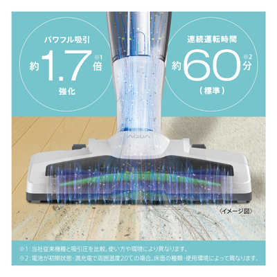 アクア AQUA コードレススティック掃除機 メタリックホワイト  
