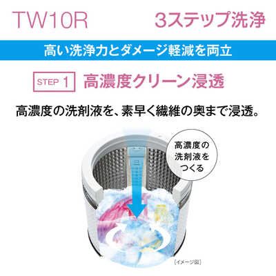 アクア AQUA 縦型洗濯乾燥機 洗濯10.0kg 乾燥5.0kg ヒーター乾燥(排気 