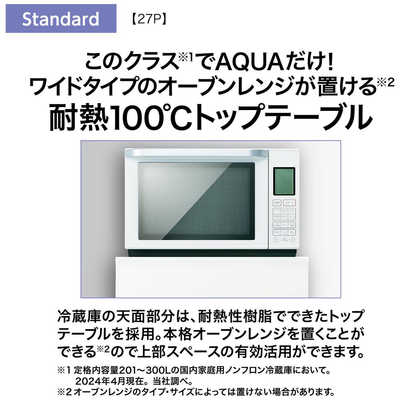 アクア AQUA 冷蔵庫 3ドア 右開きタイプ 272L ミルク AQR-27P-W の通販