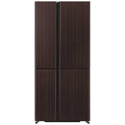 取付無料！AQUAおしゃれインテリアダークウッドブラウン観音開き4ドア冷蔵庫！ アクア AQUA 冷蔵庫 4ドア 512L フレンチドア(観音開き) 幅83cm ダーク