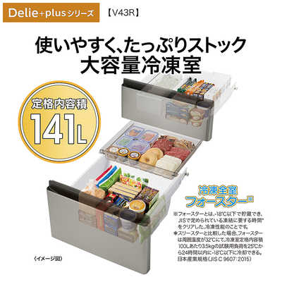 アクア AQUA 冷蔵庫 4ドア 433L 右開き Delie＋(デリエ・プラス