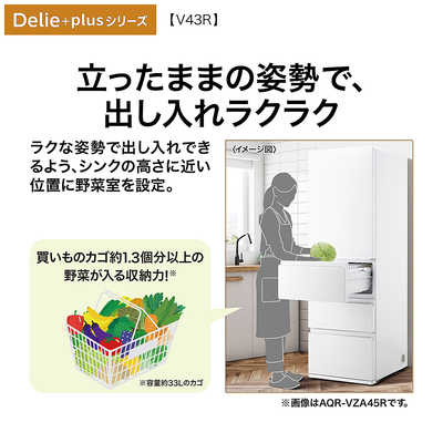 アクア AQUA 冷蔵庫 4ドア 433L 右開き Delie＋(デリエ・プラス 