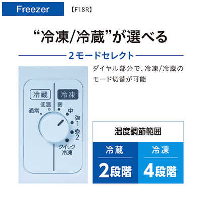 アクア AQUA 冷凍庫 1ドア 180L 右開き 冷凍冷蔵切替 幅50cm クリア 