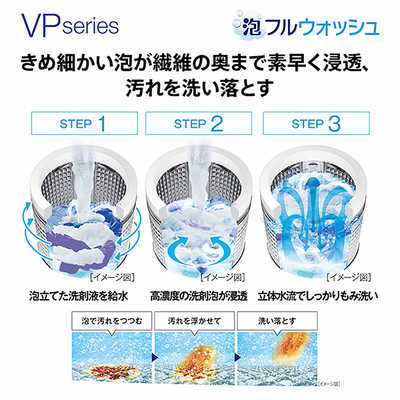 アクア AQUA 全自動洗濯機 洗濯8.0kg VPシリーズ 柔らかコース 自動