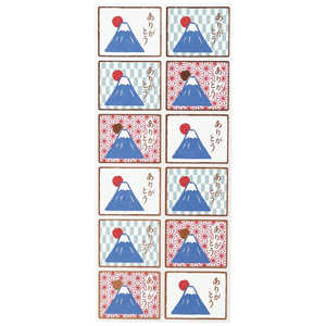 インディゴ ラッピング ギフトシール 富士山/ありがとう 1枚入(12面付) PS598