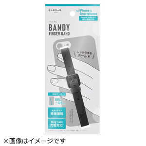 MSソリューションズ スマホバンド BANDY FINGER BAND PUレザータイプ ブラック LNFB02BK