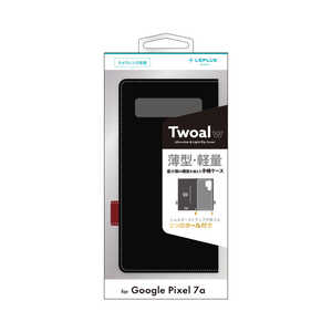 MSソリューションズ Google Pixel 7a 薄型・軽量PUレザー手帳ケース 「Twoal W」 ブラック LN23SP1BLP2BK