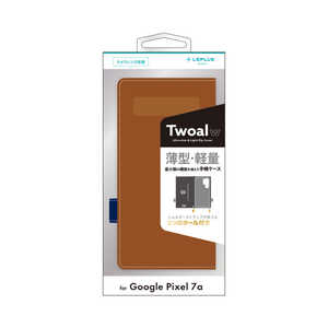 MSソリューションズ Google Pixel 7a 薄型・軽量PUレザー手帳ケース 「Twoal W」 キャメル LN23SP1BLP2CA