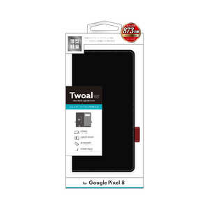 MSソリューションズ Pixel 8 薄型・軽量PUレザー手帳ケース 「Twoal W」 ブラック LN23WP1BLP2BK