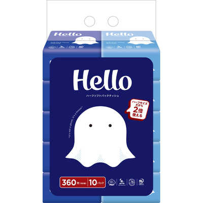 ユニバーサルペーパー ハローソフトパックティッシュハーフ180W10P の