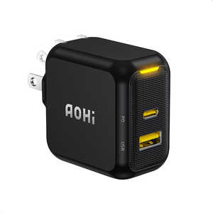AOHI PD-USB�[�d�� Magcube PRO 67W USB A×1�|�[�g USB C×1�|�[�g PC/�^�u���b�g/�g�ѓd�b 67W�}���[�d �u���b�N RE-JEMP67BL1