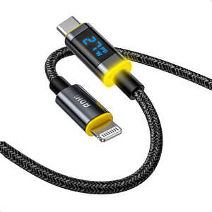 AOHI Magline Premium SILKY CABLE USB-C to Lighting LED Display 27W PD 1.2m PC/�^�u���b�g/�g�ѓd�b LED�\�� RE-JEPCa12LL-BL