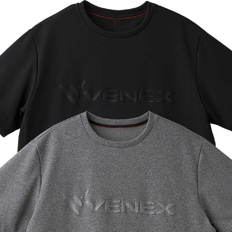 VENEX VENEX リカバリームーウ゛ウェア エンボスロゴTシャツ メンズ ブラック L L851 81160305 81160305