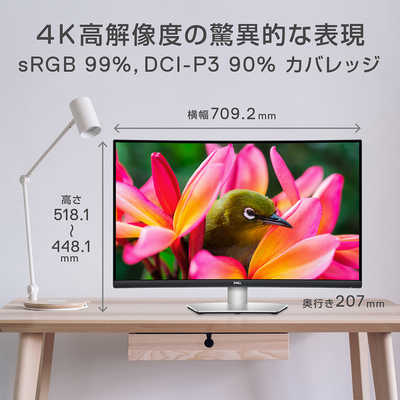 DELL デル PCモニター 曲面モニター 31.5インチ ［31.5型 /4K