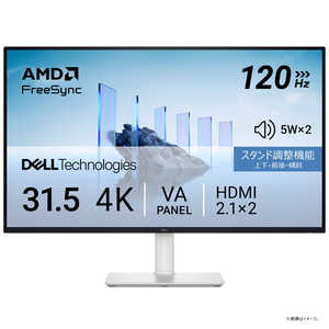 DELL ǥ վǥץ쥤 S꡼/31.5/VA/3840x2160/120/4ms  31.5 / 4K(38402160) / 磻  С S3225QS-R
