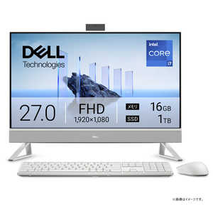 DELL デル デスクトップパソコン [ 27型 / Win11 Home / Core i7 / メモリ16GB / SSD1TB ] パールホワイト AD69-FNC