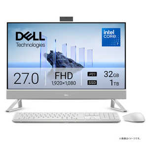 DELL デル デスクトップパソコン [ 27型 / Win11 Home / Core 7 / メモリ32GB / SSD1TB ] パールホワイト AD79-FNC