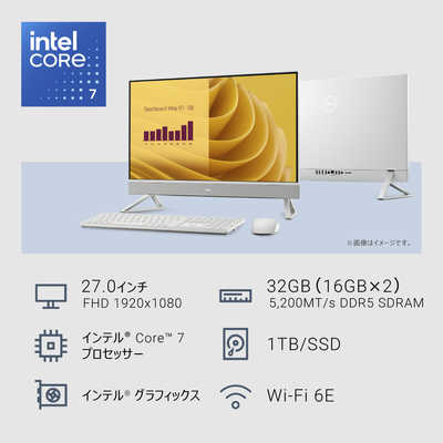 DELL デル デスクトップパソコン [ 27型 / Win11 Home / Core 7