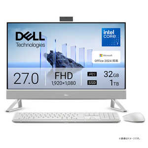 DELL デル デスクトップパソコン [ 27型 / Win11 Home / Core 7 / メモリ32GB / SSD1TB / Office ] パールホワイト AD79-FNHBC