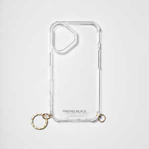 ROA iPhone 16(6.1インチ) ストラップ用リング付キクリアケース PHONECKLACE ゴールドチャーム PN27175i16 ROA iPhone 16(6.1インチ) ストラップ用リング付キクリアケース PHONECKLACE ゴールドチャーム PN27175i16